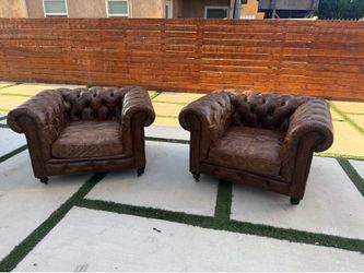 Restoration hardware kensington leather chairs