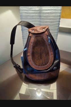 American West Women's Vintage Cowtown Brown Leather Handbag Slingback Purse