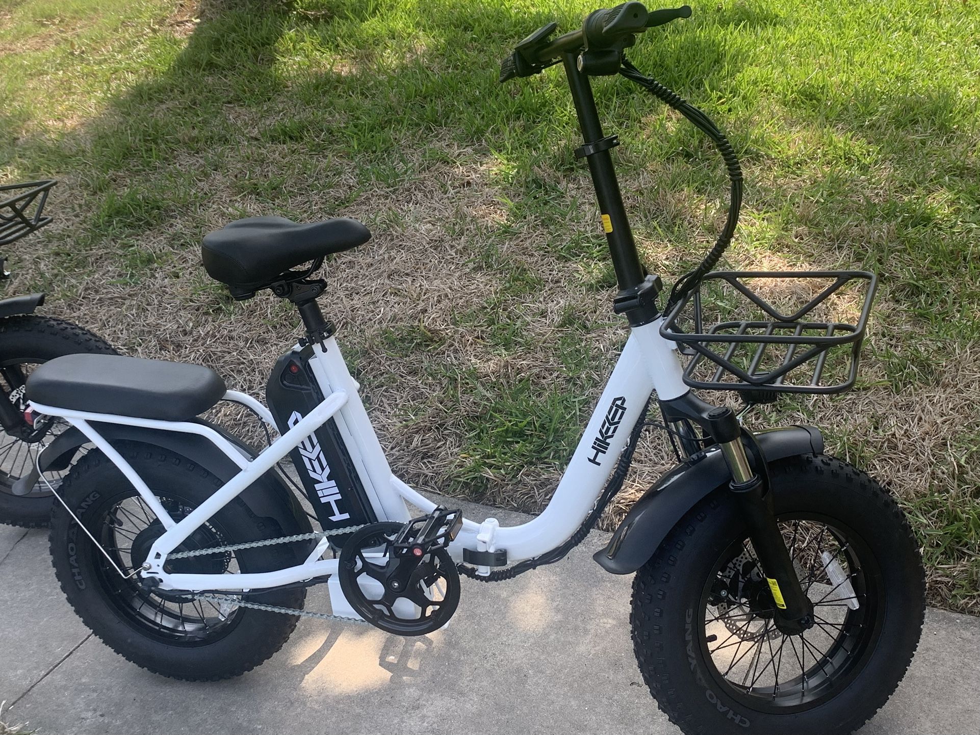 New Adult White Folding Electric Bicycle E-bike 500w 20” Fat Tire