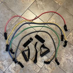 Resistance Bands Set + Adjustable Ankle Weights - EXCELLENT CONDITION 