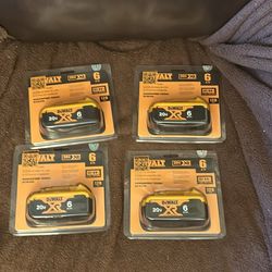 NEW DeWalt 20V 6Ah Batteries (4x) – Unopened