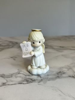 **“It’s A Girl!” Angel - Vintage Precious Moments Baby Announcement**