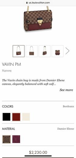 Louis Vuitton Damier Ebene Vavin PM Bordeaux Noir