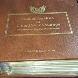 Golden Replicas United States Stamps Includes 41 First Day Covers, History Of Stamp Card and Gleaming  Proof Replicas on 22kt gold layered Surface Of 