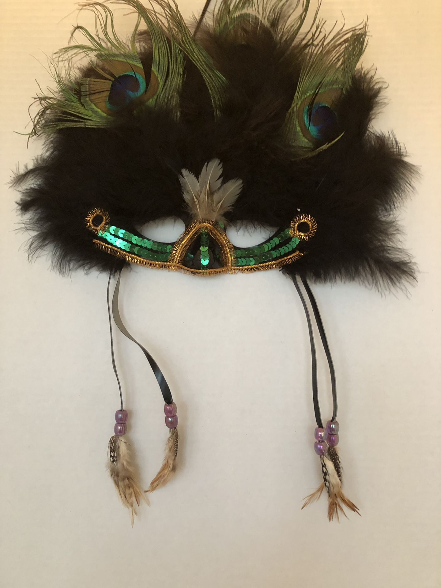 3 Mardi Gras Feathered Masks