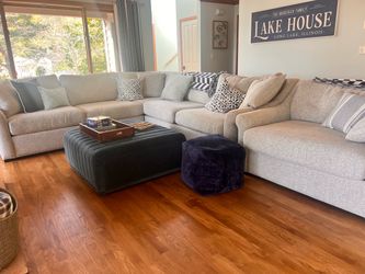 Sectional Couch, Chair & Oversized Ottoman