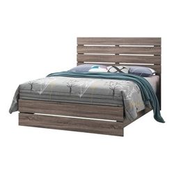 New In Box King Size Weathered Oak Bed Frame