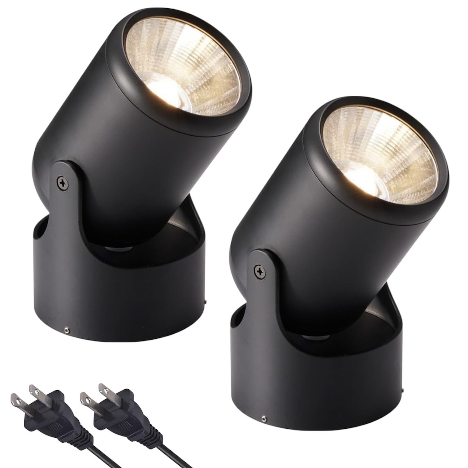 Set of 2 3000K 6W LED Adjustable Spotlight Indoor Plug-in for Plant/Picture/Artwork