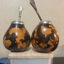 Authentic Argentinian Yerba Mate Starter Set - 2 Gourds & 2 Bombillas