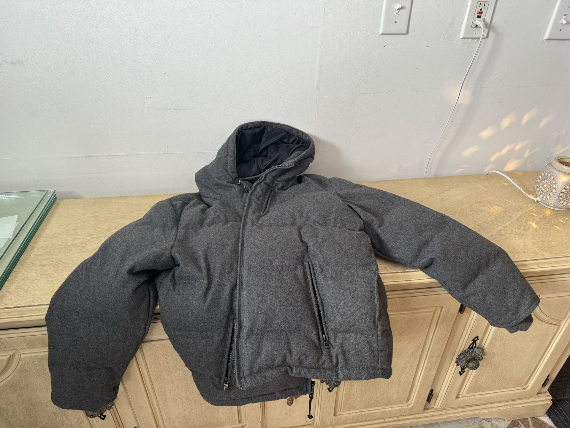 Sean John G3 Mens Size XL Gray Winter Down Hooded Full Zip Heavy