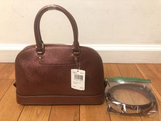 Coach Metallic Cherry Leather Mini Sierra Evening Satchel