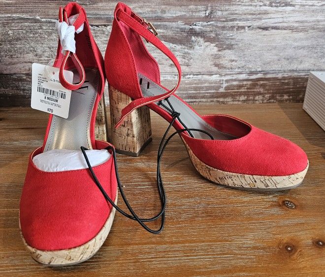 NIB Worthington Womens Size 8 Red Pump 4" Heels