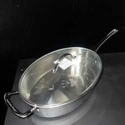 Princess House Stainless Steel 5-Qt. Oval Sauté Pan