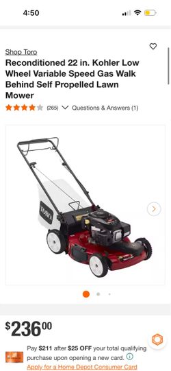 Toro 22 in. Self-Propelled Gas Lawn Mower