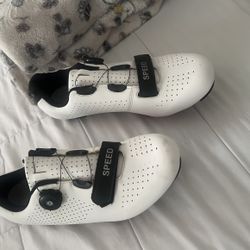 Speed Shoes Mens 45 Cycling Athletic Bicycle Racing Rode Bike White Faux