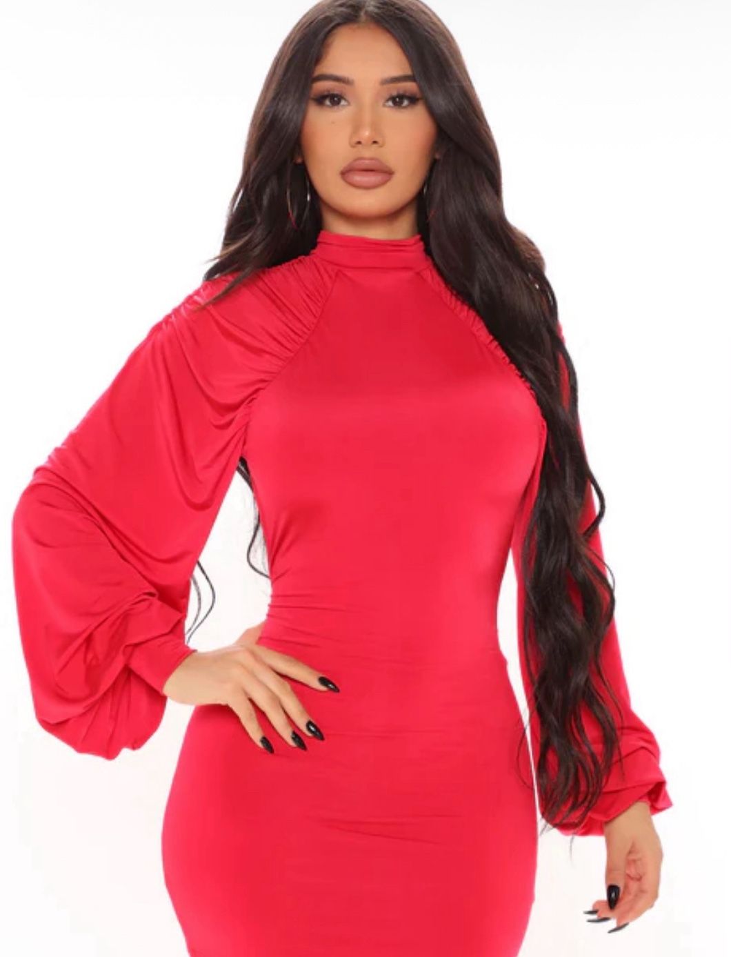 Elegant Red Draped Backless Dress