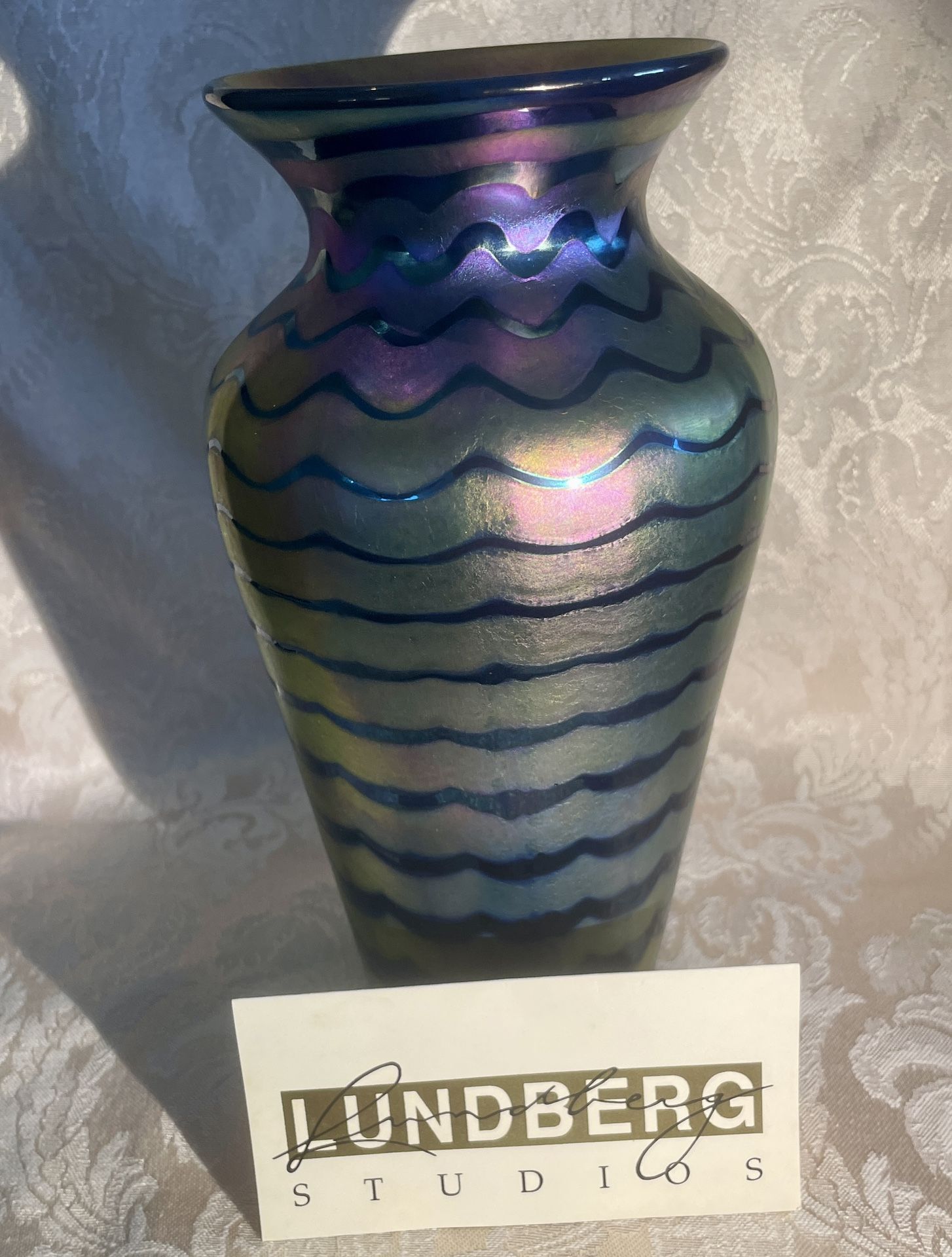1997 Lundberg Studios Art Glass Vase. 8 “ x 3 1/2