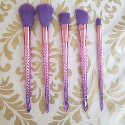 purple makeup brush set