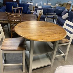 Nice Wooden Dining Table with 2 Chairs 