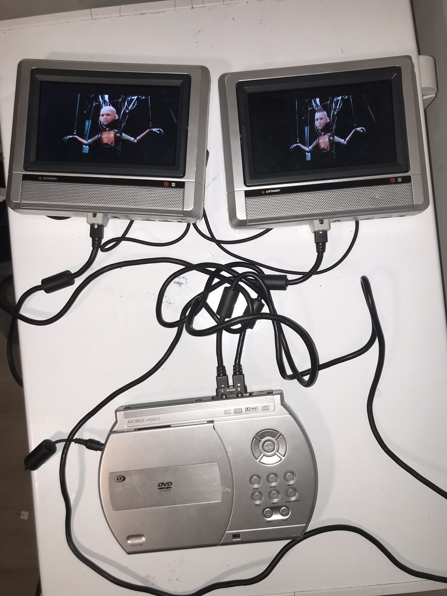 Durabrand PVS-1970 Portable DVD Player Dual Screen As Is