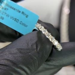 925 Silver Moissanite Size 7 Ring