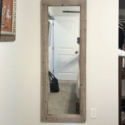 Full Length Rustic Wood Frame Mirror 