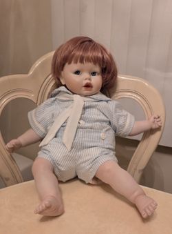 Hand Made Porcelain Baby  Boy 👶 Doll And Outfit Was Hand Made Little Sailor Suit  Very Addorable