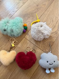 Fluffy keychains cute various shapes