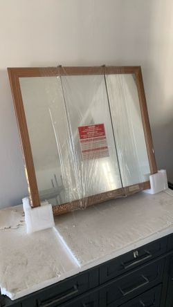 30 in Oak Fog-Free Mirror Tri-View Bath Medicine Cabinet