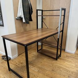 Modern Desk with Shelf – Like New