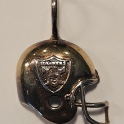 1989 Raiders 925 Silver Gold Plated NFL Football Helmet Pendant