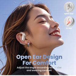 Open Ear Headphones Earbuds wireless - 5.4 Bluetooth Ear Buds with LED Digital Display IPX7 Waterproof, Wireless Headphones Touch Control Air Conducti