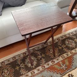 Set Of 4 TV Trays- all wood 