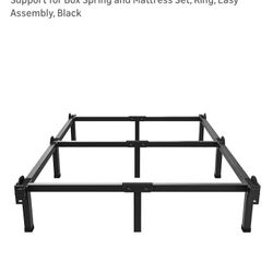 King Bed Frame Black Metal 