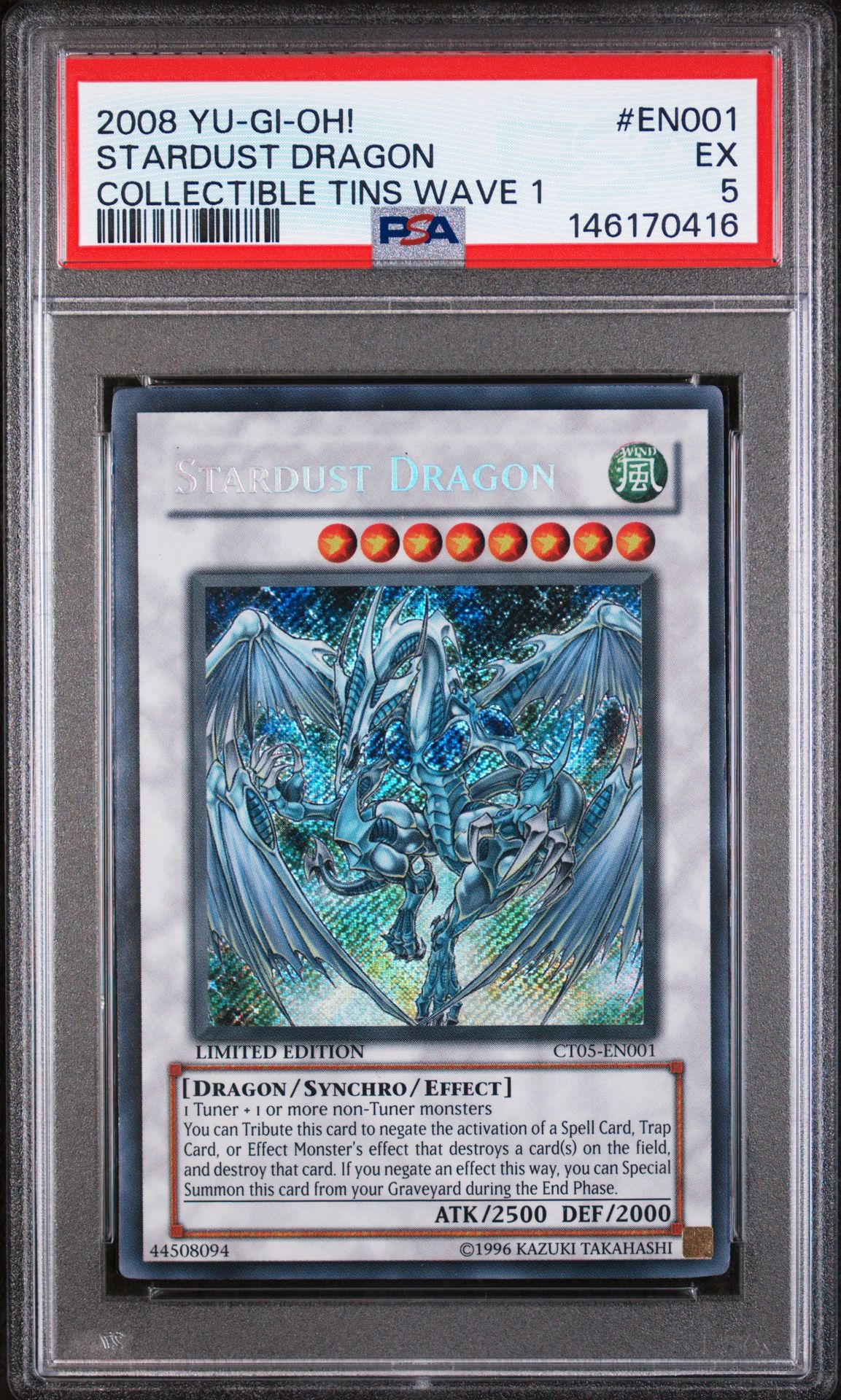 YU-GI-OH! - PSA 5 Stardust Dragon (CT05-EN001) - Collectible Tins Wave 1 - LIMITED EDITION - Secret Rare