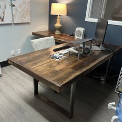 Medium L-shaped Desk. Driftwood 