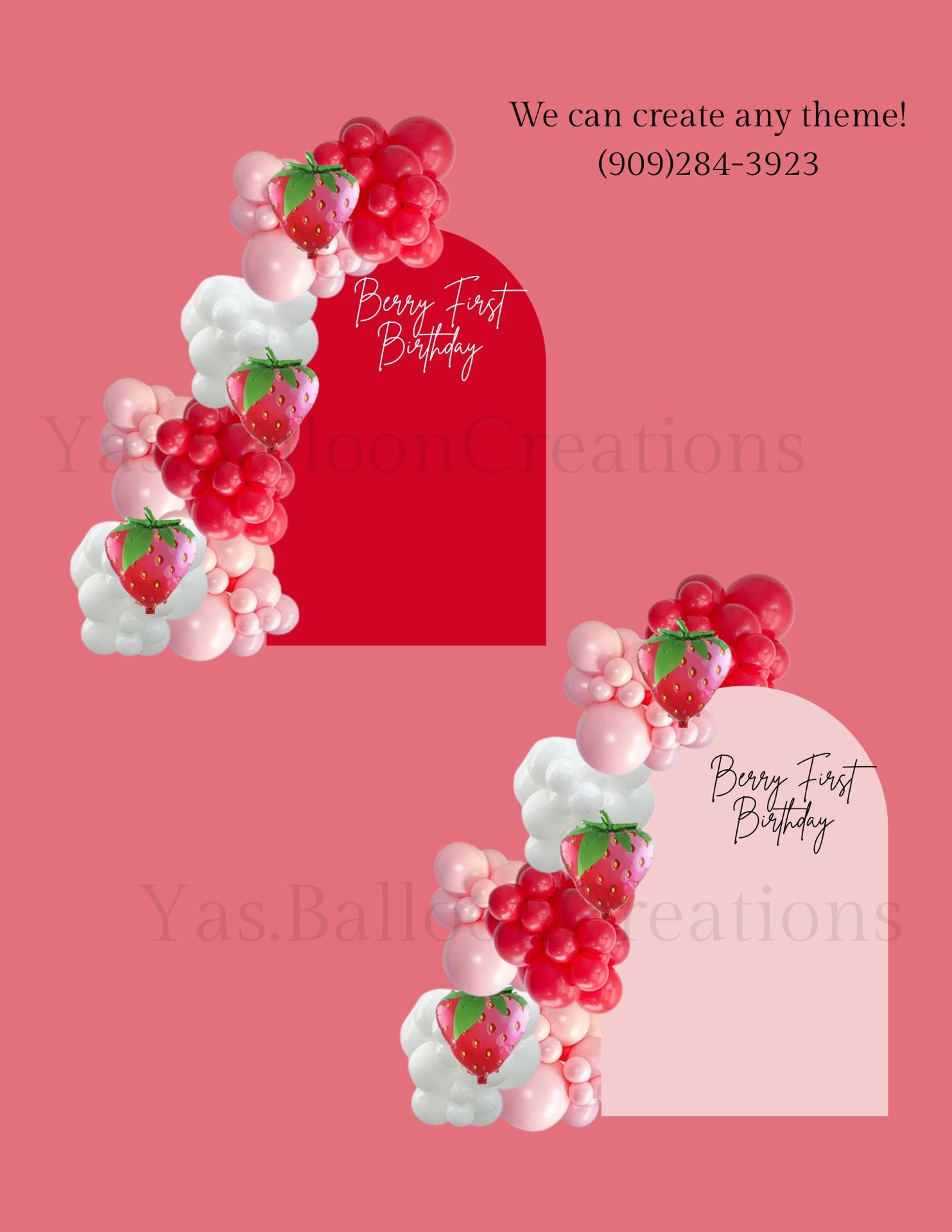 Strawberry Theme Balloon Garland