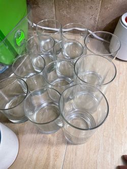 Glass cups, vases and wall decor