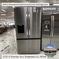 Midea French Door Standard Depth Refrigerator 