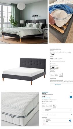 IKEA King Bed Frame + Firm Foam Mattress