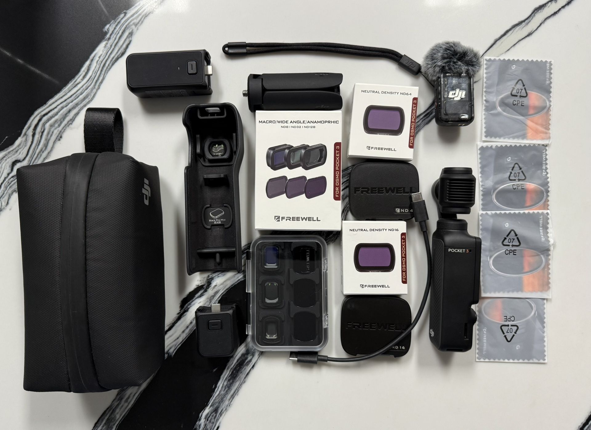 DJI OSMO POCKET 3 creator combo, FREEWELL Filters.