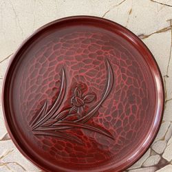 Vintage Japanese Hand-Painted Lacquer Plate