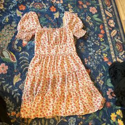 #3: FREE Trixxi Ditsy Floral Smocked Dress S Cottagecore Puff Sleeve Tiered Milkmaid