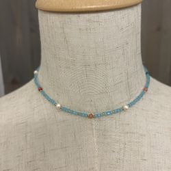 Cute babyblue pearl necklace