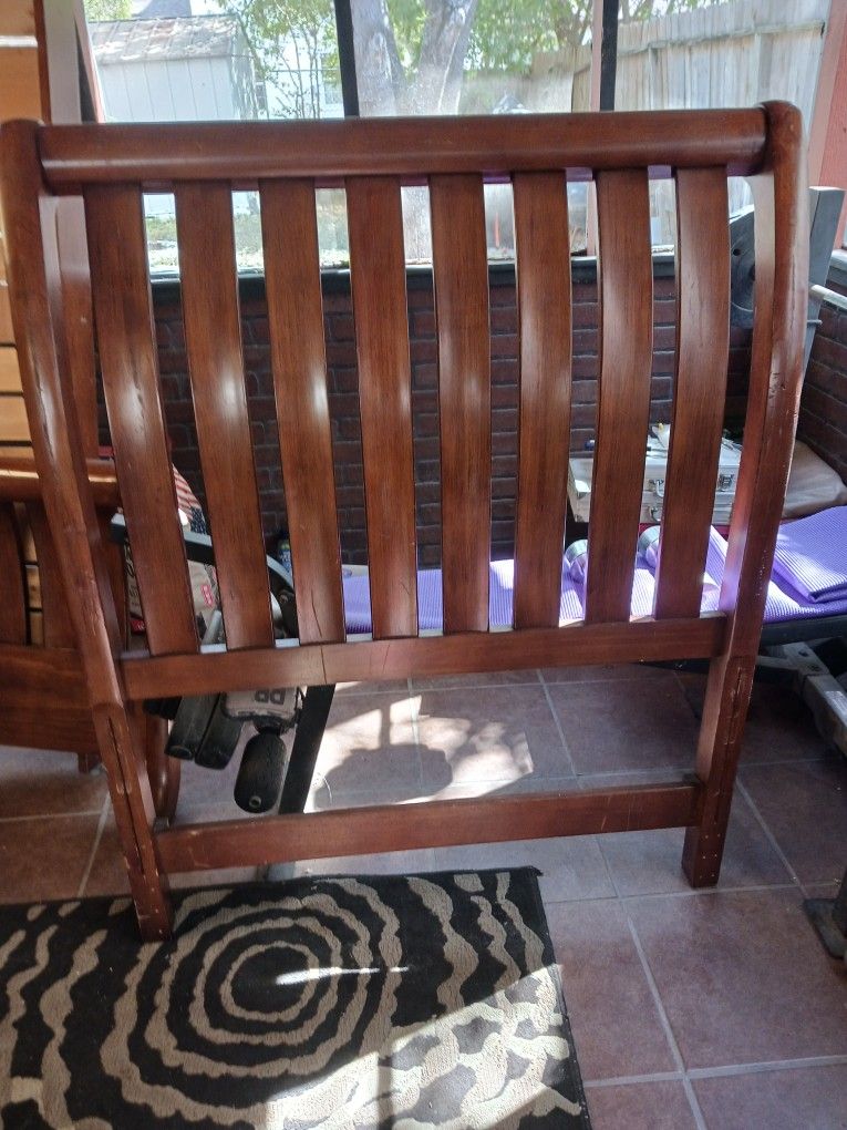Twin Bed Solid Heavy Wood With Mattress