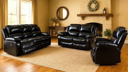 Brand new 3 pieces recliners sofa couch set
