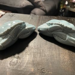 Never used Crab 🦀 🦀 light turqoise ceramic salt & pepper shakers