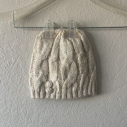 D&Y, Women’s Ivory Knitted Beanie, One Size Fits Most, Size 7x7