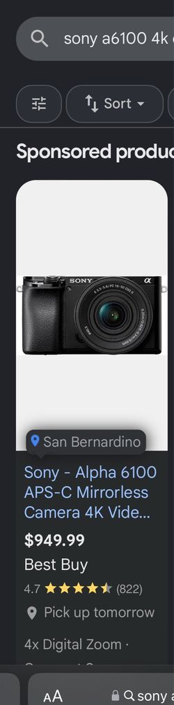 Sony camera-a6100 4k