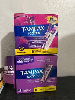 Tampax Radiant Tampons, with LeakGuard Braid, Regular, 28 Count